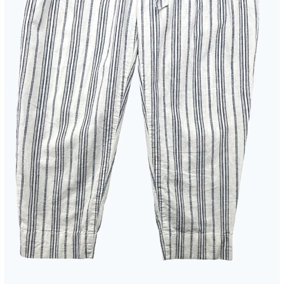 Madewell Linen Cotton Striped Paperbag Pants With Belted Waist Size S - Picture 10 of 15